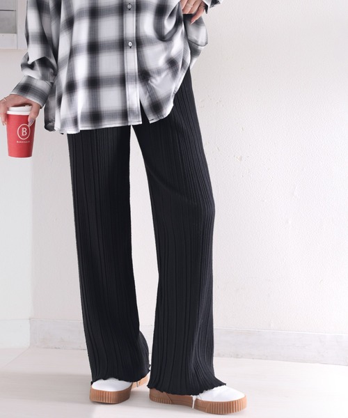 classicalelf（クラシカルエルフ）の「大人の楽ちんパンツ。表起毛プリーツパンツ（その他パンツ・レディース・グリーン系その他/ブラック/グレイッシュベージュ・LARGE/MEDIUM/SMALL/X-LARGE）」の6枚目の写真