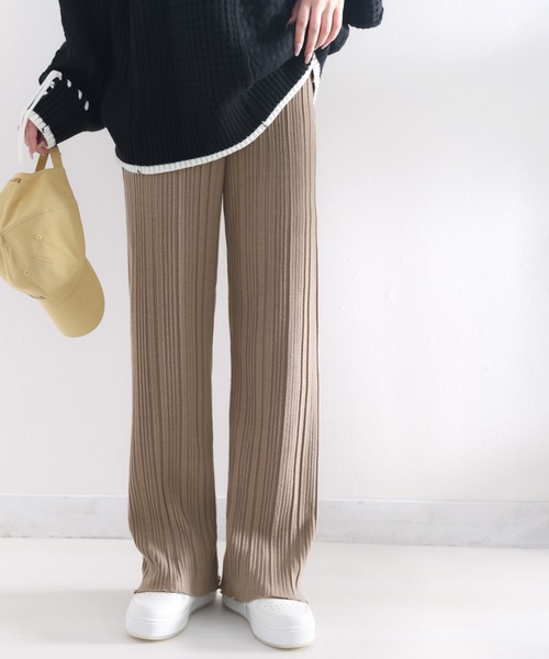 classicalelf（クラシカルエルフ）の「大人の楽ちんパンツ。表起毛プリーツパンツ（その他パンツ・レディース・グリーン系その他/ブラック/グレイッシュベージュ・LARGE/MEDIUM/SMALL/X-LARGE）」の9枚目の写真
