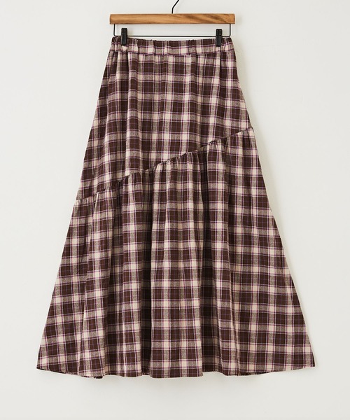 CUBE SUGAR（キューブシュガー）の「先染めチェックティアードスカート（スカート・レディース・ネイビー/パープル/ブラック・M）」の20枚目の写真