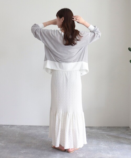 fredy emue（フレディエミュ）の「シアーボーダーカーディガン（カーディガン/ボレロ・レディース・ブラック系その他/ホワイト系その他・38）」の21枚目の写真