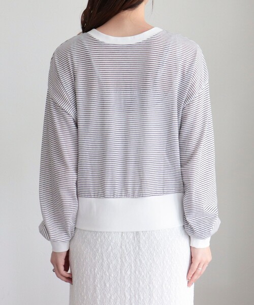 fredy emue（フレディエミュ）の「シアーボーダーカーディガン（カーディガン/ボレロ・レディース・ブラック系その他/ホワイト系その他・38）」の14枚目の写真