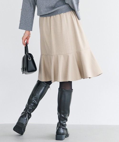 LAVEANGE（ラビアンジェ）の「ウールライクカットフレアスカート（スカート・レディース・ブラック/チャコールグレー/ベージュ・L/LL/M/3L/4L）」の16枚目の写真