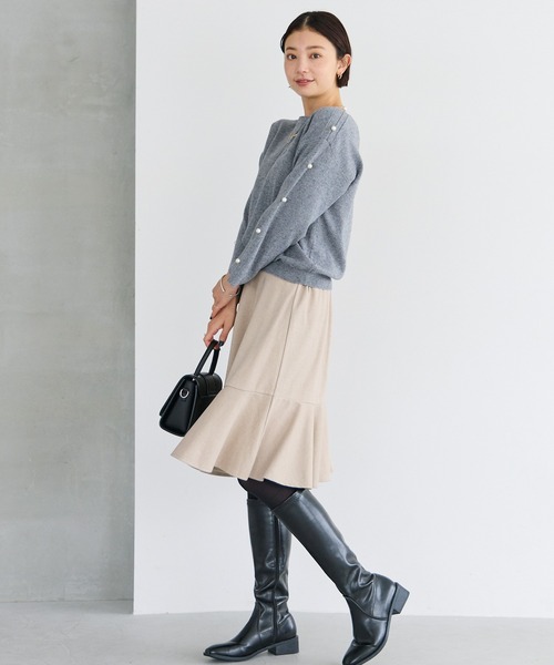 LAVEANGE（ラビアンジェ）の「ウールライクカットフレアスカート（スカート・レディース・ブラック/チャコールグレー/ベージュ・L/LL/M/3L/4L）」の19枚目の写真