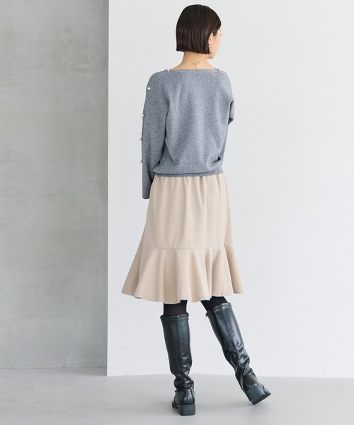 LAVEANGE（ラビアンジェ）の「ウールライクカットフレアスカート（スカート・レディース・ブラック/チャコールグレー/ベージュ・L/LL/M/3L/4L）」の21枚目の写真