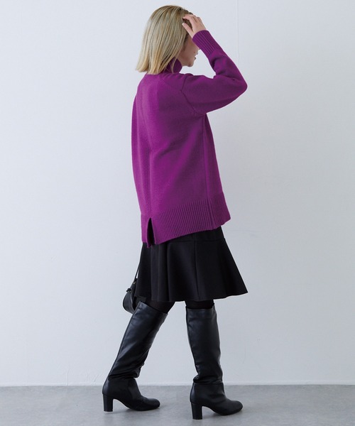 LAVEANGE（ラビアンジェ）の「ウールライクカットフレアスカート（スカート・レディース・ブラック/チャコールグレー/ベージュ・L/LL/M/3L/4L）」の11枚目の写真