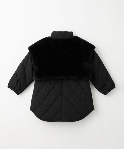 green label relaxing(グリーンレーベルリラクシング)の「フェイクファー レイヤード ナカワタ ブルゾン 100cm-130cm(ブルゾン・キッズ・ブラック/オフホワイト・XS(100-110cm)/S(120-130cm))」の15枚目の写真