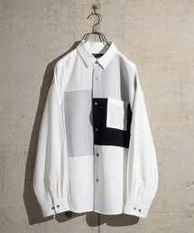 JOHN'S CLOSET | 【a】ナチュラルストレッチポリエステル プリーツ切替 ルーズサイズ 長袖シャツ(シャツ/ブラウス)