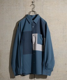 JOHN'S CLOSET | 【a】ナチュラルストレッチポリエステル プリーツ切替 ルーズサイズ 長袖シャツ(シャツ/ブラウス)