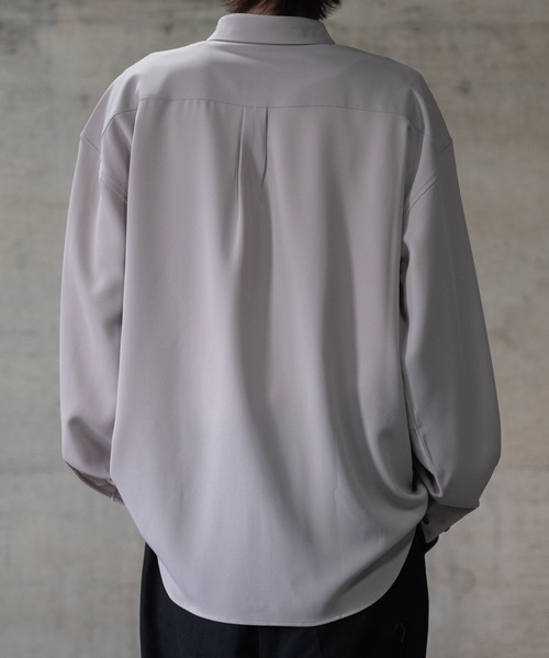 JOHN'S CLOSET（ジョンズクローゼット）の「【a】ナチュラルストレッチ 異素材切替 ルーズサイズ 長袖シャツ（シャツ/ブラウス・メンズ・ブラック/ホワイト/グレイッシュベージュ/ブルー/ブラック系その他/ライトグレー/ホワイト系その他・LARGE/MEDIUM/X-LARGE）」の20枚目の写真