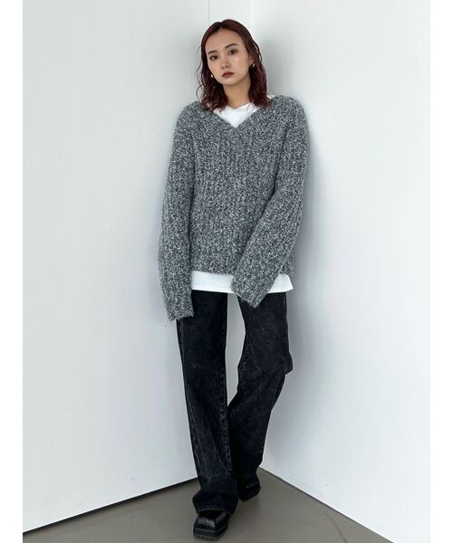 EMODA エモダ バルキーボトルネックニット オーバーサイズ ニット セール】バルキールーズVニット（ニット/セーター）｜EMODA