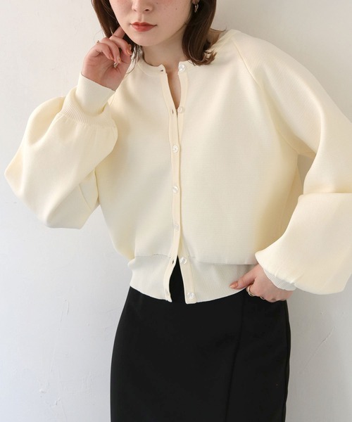 HER CLOSET（ハークローゼット）の「【shemoshelly】WEB限定ダンボールニットラグランカーディガン（カーディガン/ボレロ・レディース・ライトパープル/オフホワイト/ライトグリーン/ブラック/モカ・M）」の9枚目の写真