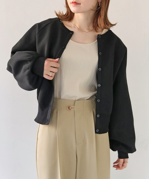 HER CLOSET（ハークローゼット）の「【shemoshelly】WEB限定ダンボールニットラグランカーディガン（カーディガン/ボレロ・レディース・ライトパープル/オフホワイト/ライトグリーン/ブラック/モカ・M）」の20枚目の写真