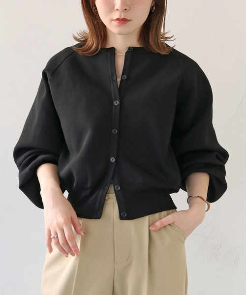 HER CLOSET（ハークローゼット）の「【shemoshelly】WEB限定ダンボールニットラグランカーディガン（カーディガン/ボレロ・レディース・ライトパープル/オフホワイト/ライトグリーン/ブラック/モカ・M）」の14枚目の写真