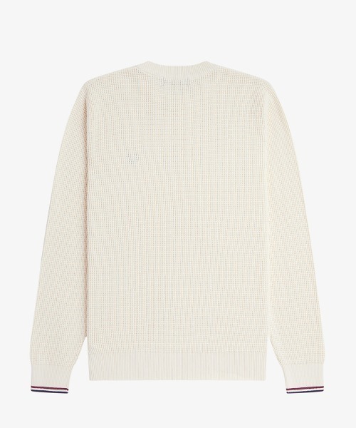 FRED PERRY（フレッドペリー）の「Waffle Stitch Jumper／ワッフルステッチニット（ニット/セーター・メンズ・ホワイト/ブラック/ダークカーキ/ベージュ/ブラウン/カーキ/ベージュ系その他/ダークブルー・L/M/S）」の22枚目の写真