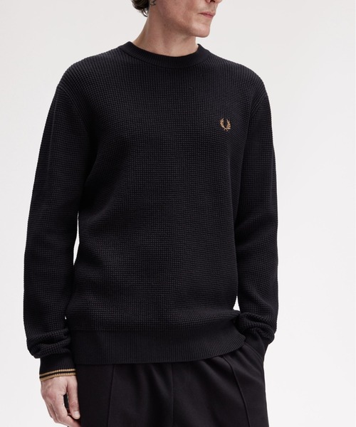 フレッドペリー FRED PERRY コットンワッフルニット K6507 メンズ Waffle Stitch Jumper 長袖 セール】Waffle Stitch Jumper／ワッフルステッチニット（ニット