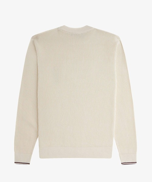 FRED PERRY(フレッドペリー)の「Waffle Stitch Jumper/ワッフルステッチニット(ニット/セーター・メンズ・ホワイト/ブラック/ダークカーキ/ベージュ/ブラウン/カーキ/ベージュ系その他/ダークブルー・L/M/S)」の9枚目の写真