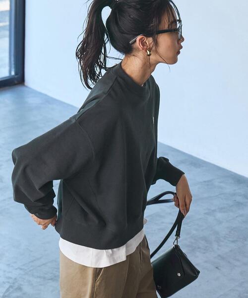 PENNEYS（ぺニーズ）の「PENNEYS（ぺニーズ）別注ヘビーウエイトクロップド裏毛スウェット（スウェット・レディース・ダークグレー/ライム/オフホワイト/グレー/ネイビー/ケリーグリーン/コバルトブルー/ブラック・FREE）」の10枚目の写真