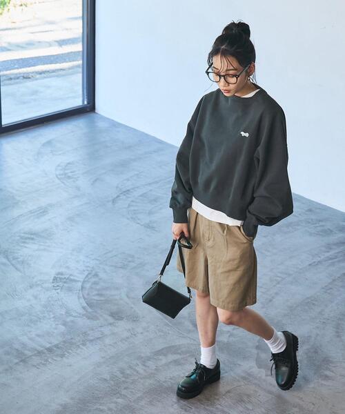 PENNEYS（ぺニーズ）の「PENNEYS（ぺニーズ）別注ヘビーウエイトクロップド裏毛スウェット（スウェット・レディース・ダークグレー/ライム/オフホワイト/グレー/ネイビー/ケリーグリーン/コバルトブルー/ブラック・FREE）」の12枚目の写真