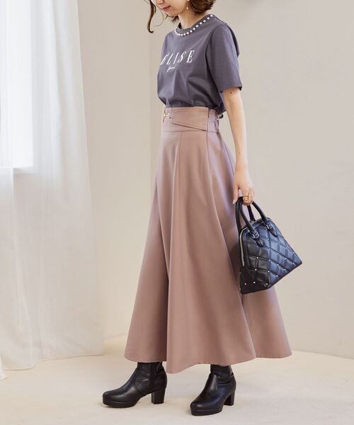 MAJESTIC LEGON（マジェスティックレゴン）の「フロントビットフレアスカート（スカート・レディース・ベージュ系その他2/ピンク/ブラック系その他/グレー系その他/ブラック・SMALL/MEDIUM）」の12枚目の写真