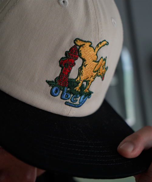 JOINT WORKS（ジョイントワークス）の「【OBEY / オベイ】 CORRIDOR 6 PANEL SNAPBACK（キャップ・メンズ・アイボリー/グリーン・FREE）」の2枚目の写真
