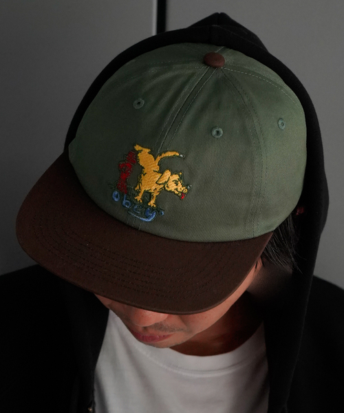 JOINT WORKS（ジョイントワークス）の「【OBEY / オベイ】 CORRIDOR 6 PANEL SNAPBACK（キャップ・メンズ・アイボリー/グリーン・FREE）」の3枚目の写真