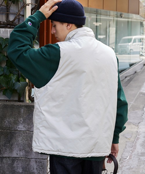 CODDERR】サークルロゴ刺繍 撥水 スタンドネック中綿ベスト MONO-MART  