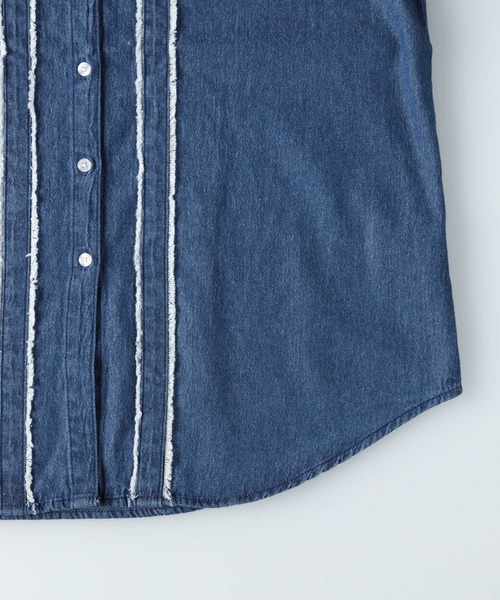 BACK NUMBER(バックナンバー)の「【BACK NUMBER】デニムビッグ衿長袖ブラウス(シャツ/ブラウス・レディース・ダークインディゴブルー・M/L)」の9枚目の写真