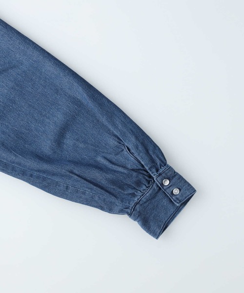BACK NUMBER(バックナンバー)の「【BACK NUMBER】デニムビッグ衿長袖ブラウス(シャツ/ブラウス・レディース・ダークインディゴブルー・M/L)」の10枚目の写真