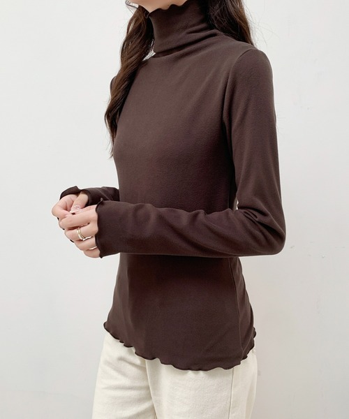 ECLIN(エクラン)の「メロウタートルネックインナーカットソー(Tシャツ/カットソー・レディース・モカ/ベージュ/ブラック/ホワイト・M/XL/L)」の17枚目の写真