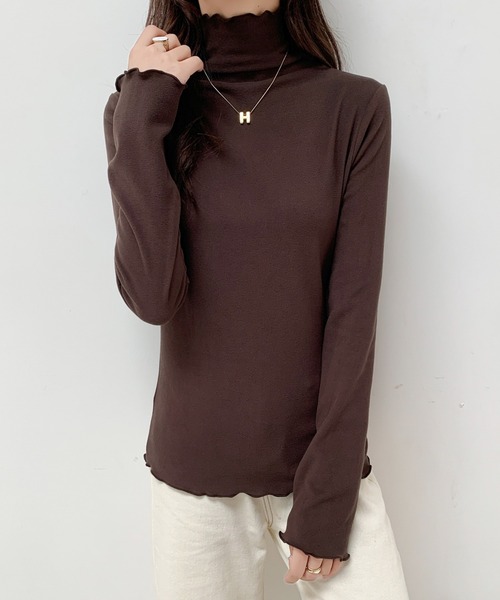 ECLIN(エクラン)の「メロウタートルネックインナーカットソー(Tシャツ/カットソー・レディース・モカ/ベージュ/ブラック/ホワイト・M/XL/L)」の20枚目の写真