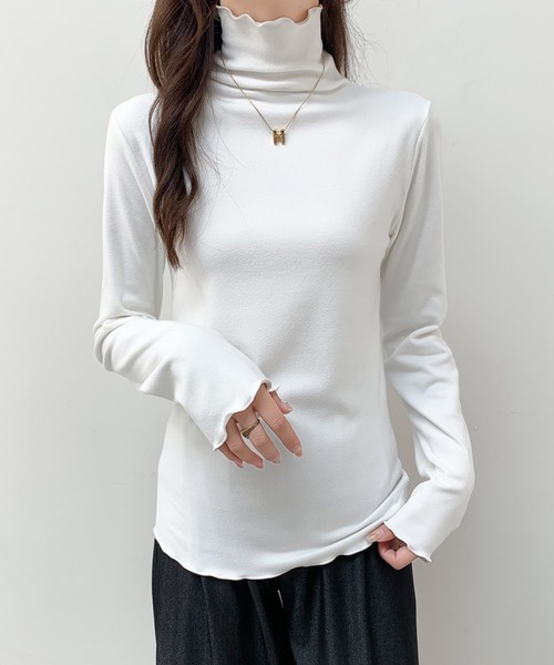 ECLIN(エクラン)の「メロウタートルネックインナーカットソー(Tシャツ/カットソー・レディース・モカ/ベージュ/ブラック/ホワイト・M/XL/L)」の11枚目の写真