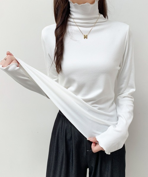 ECLIN(エクラン)の「メロウタートルネックインナーカットソー(Tシャツ/カットソー・レディース・モカ/ベージュ/ブラック/ホワイト・M/XL/L)」の12枚目の写真