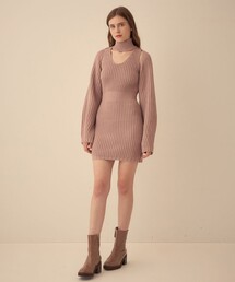 ME COUTURE | レイヤードニットワンピース(ワンピース)
