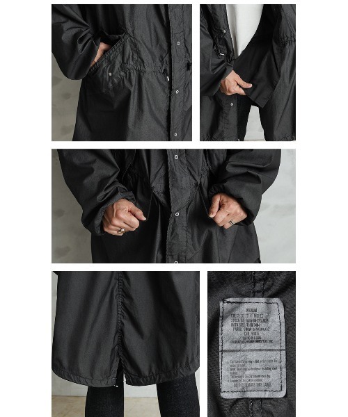 WAIPER.inc 実物 米軍 スノーカモ モッズコート ポケット付 黒染め MILITARY WAIPER.inc 実物 新品 デッドストック 米軍 リメイク