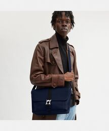 超美品　COACH レザー ナイロンメッセンジャーバッグ　ブラック　ブルー COACH コーチ メッセンジャーバッグ バッグ レザー C2292