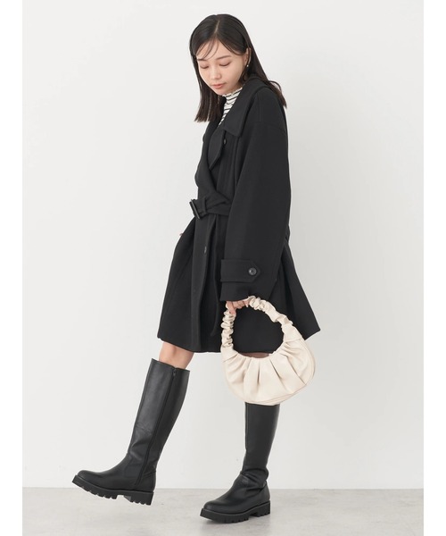 earth music&ecology（アースミュージックアンドエコロジー）の「2wayカラーミドル丈コート（その他アウター・レディース・ライトベージュ/ブラック・FREE）」の15枚目の写真