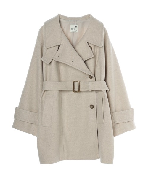 earth music&ecology（アースミュージックアンドエコロジー）の「2wayカラーミドル丈コート（その他アウター・レディース・ライトベージュ/ブラック・FREE）」の21枚目の写真