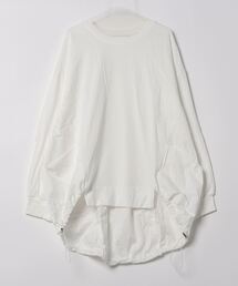 wee9s（ウィークス）の「over size shirt docking PO / オーバーサイズシャツドッキングプルオーバー（Tシャツ/カットソー）」