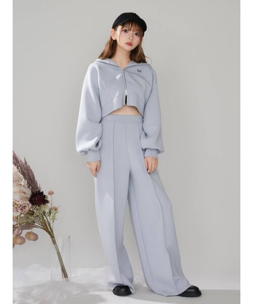 EATME（イートミー）の「センタープレスワイドパンツ（セットアップ可能）（その他パンツ・レディース・ブラック/アイボリー/ブルー・FREE）」の14枚目の写真