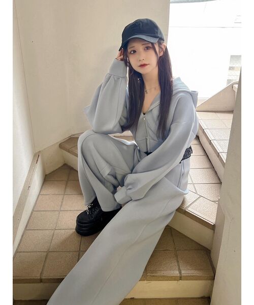 EATME（イートミー）の「センタープレスワイドパンツ（セットアップ可能）（その他パンツ・レディース・ブラック/アイボリー/ブルー・FREE）」の20枚目の写真