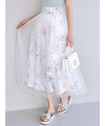 MERCURYDUO | フラワーチュールプリーツレイヤードスカート(スカート)