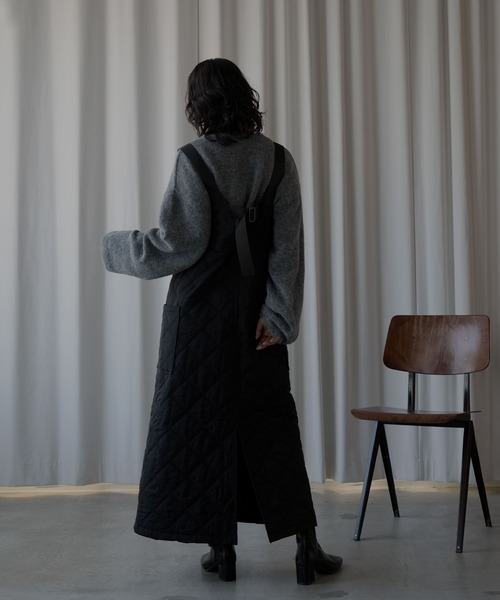 hellam（へラム）の「ハーフZIPキルティングサロペット（サロペット/オーバーオール・レディース・チャコール/カーキ/ブラック・FREE）」の5枚目の写真