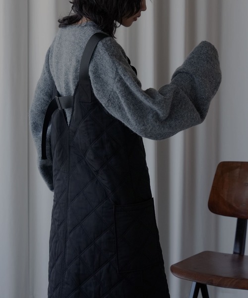 hellam（へラム）の「ハーフZIPキルティングサロペット（サロペット/オーバーオール・レディース・チャコール/カーキ/ブラック・FREE）」の6枚目の写真