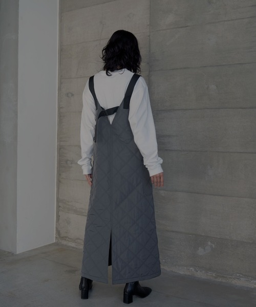 hellam（へラム）の「ハーフZIPキルティングサロペット（サロペット/オーバーオール・レディース・チャコール/カーキ/ブラック・FREE）」の13枚目の写真