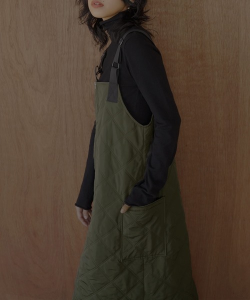 hellam（へラム）の「ハーフZIPキルティングサロペット（サロペット/オーバーオール・レディース・チャコール/カーキ/ブラック・FREE）」の20枚目の写真