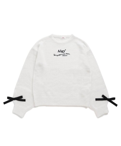 algy(アルジー)の「袖りぼんシャギーニット(ニット/セーター・キッズ・オフホワイト/ピンク/ブラック/サックスブルー・XX-SMALL/X-SMALL/SMALL/MEDIUM)」の10枚目の写真