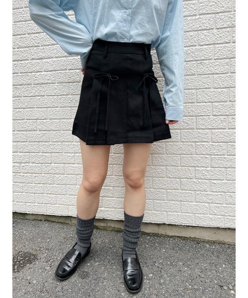 PHILLY（フィリー）の「リボンデザインミニスカパン（スカート・レディース・グレー/ブラック・FREE）」の6枚目の写真