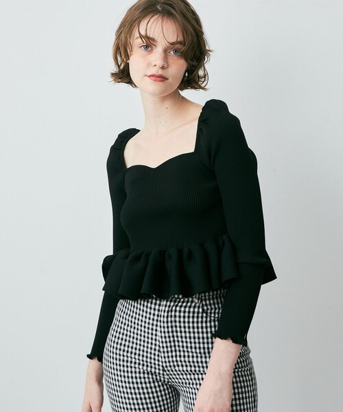 DEICY（デイシー）の「ハートネックリブギャザーニット（ニット
