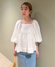 【emmi atelier】ふくれジャガードブラウス