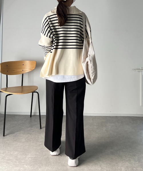 un dix cors（アンディコール）の「スタンドジップゆるニット（ニット/セーター・レディース・ブラック/オフホワイト/ライトグレー/ピンク・FREE）」の13枚目の写真